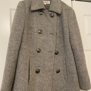 Calvin Klein Light Gray Wool Jacket Pea coat sz 4 or S